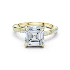 Asscher-Cut Radiance Twist Engagement Ring
